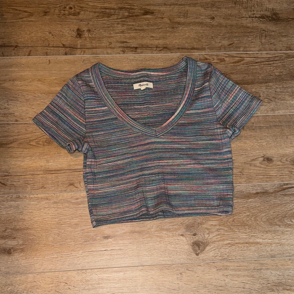 Madewell Brightside V-Neck Crop Tee